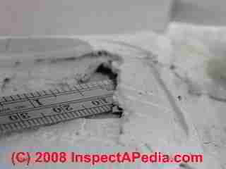 Photograph of paint failure details
